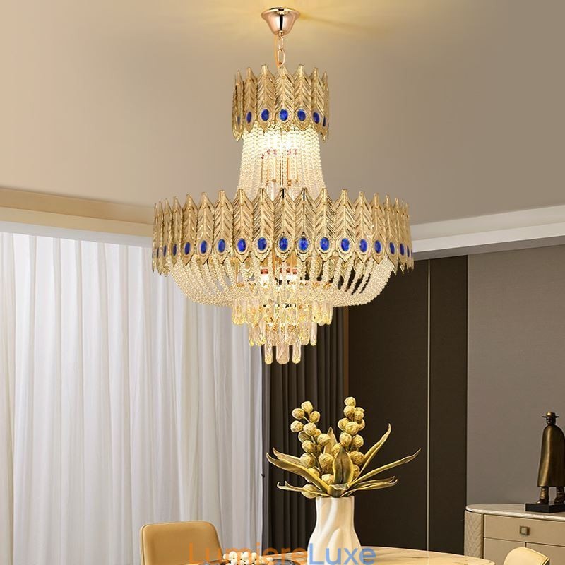 Suspension en cristal, plafonnier décoratif de luxe 60 cm