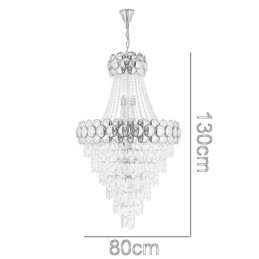 Suspension en cristal plaqué or duplex, lampe de plafond décorative de luxe 80 cm