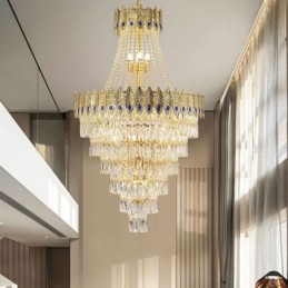 Suspension en cristal, luminaire décoratif de luxe sophistiqué, 80 cm