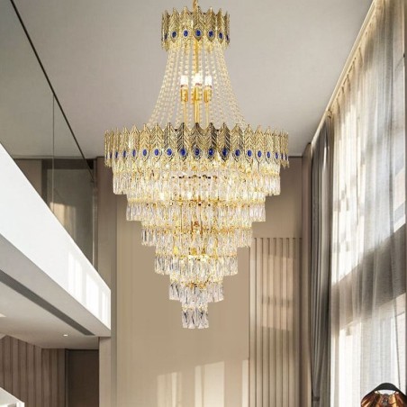 Suspension en cristal, luminaire décoratif de luxe sophistiqué, 80 cm Suspension en cristal, luminaire décoratif de luxe sophistiqué, 80 cm
