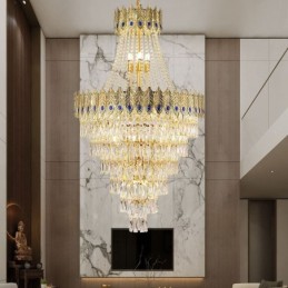 Suspension en cristal, luminaire décoratif de luxe sophistiqué, 80 cm