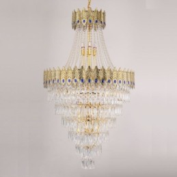 Suspension en cristal, luminaire décoratif de luxe sophistiqué, 80 cm
