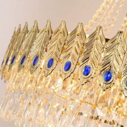 Suspension en cristal, luminaire décoratif de luxe sophistiqué, 80 cm