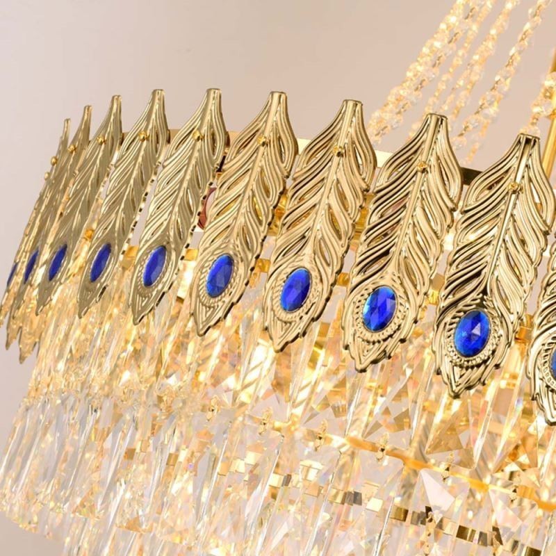 Suspension en cristal, luminaire décoratif de luxe sophistiqué, 80 cm