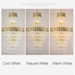 Suspension en cristal, luminaire décoratif de luxe sophistiqué, 80 cm