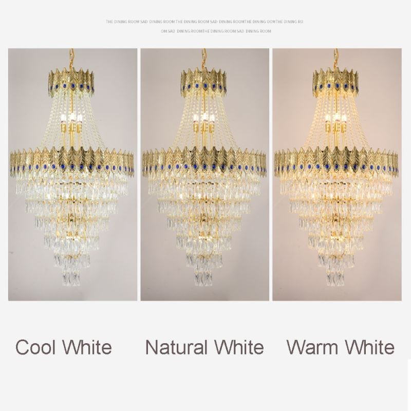 Suspension en cristal, luminaire décoratif de luxe sophistiqué, 80 cm