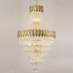 Suspension en cristal, luminaire décoratif de luxe sophistiqué, 80 cm