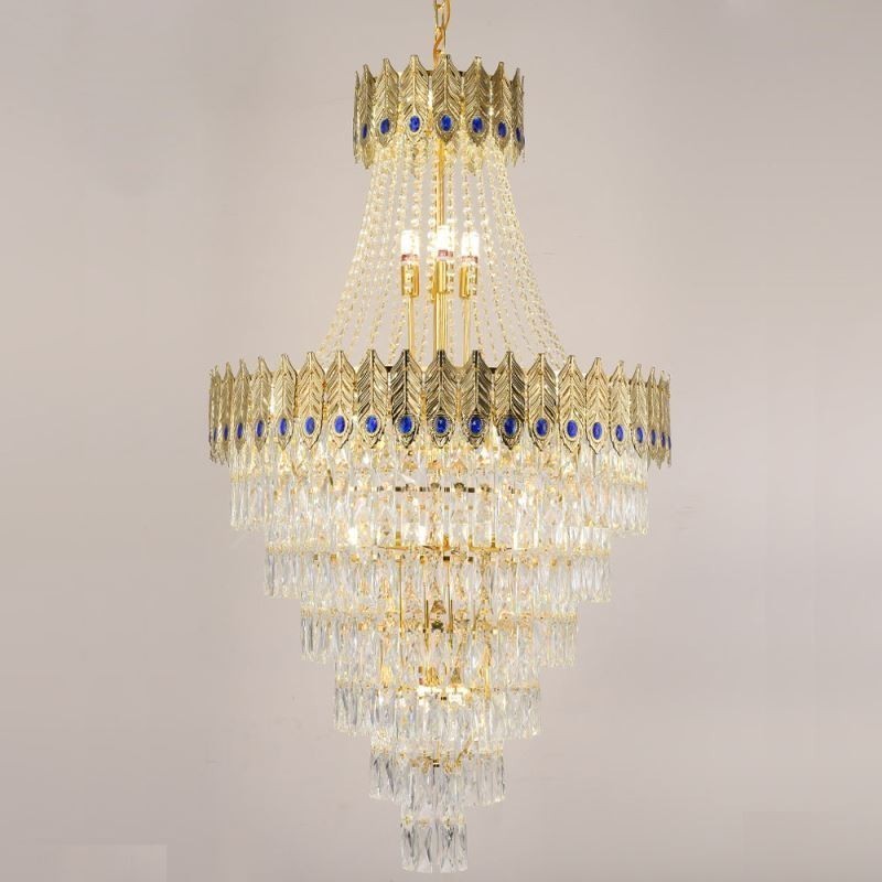 Suspension en cristal, luminaire décoratif de luxe sophistiqué, 80 cm