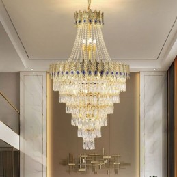 Suspension en cristal, luminaire décoratif de luxe sophistiqué, 80 cm