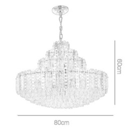 Suspension en cristal au 4e étage, plafonnier décoratif de luxe avec feuille de fer creuse dorée