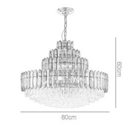 Suspension en cristal à quatre niveaux, plafonnier décoratif de luxe 80 cm