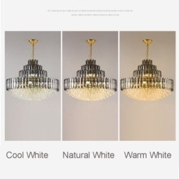 Suspension en cristal à quatre niveaux, plafonnier décoratif de luxe 80 cm