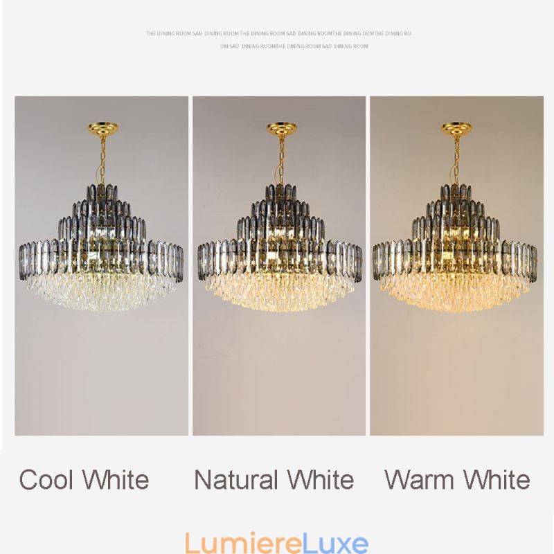 Suspension en cristal à quatre niveaux, plafonnier décoratif de luxe 80 cm