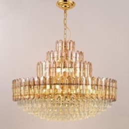 Suspension en cristal à quatre niveaux, plafonnier décoratif de luxe 80 cm