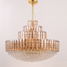 Suspension en cristal à quatre niveaux, plafonnier décoratif de luxe 80 cm