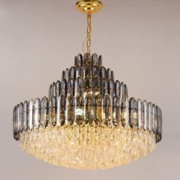 Suspension en cristal à quatre niveaux, plafonnier décoratif de luxe 80 cm