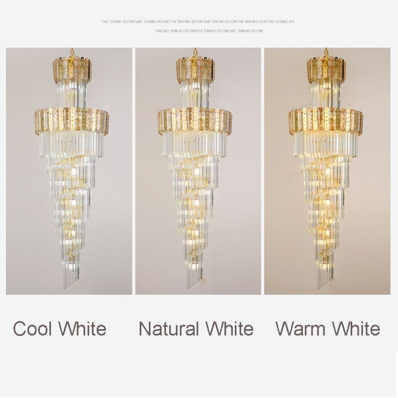 Suspension en cristal doré, plafonnier décoratif luxueux 60 x H 180 cm