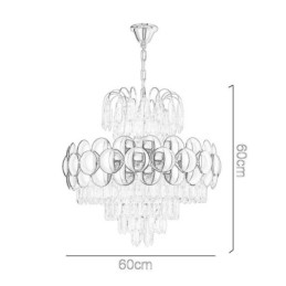 Suspension en cristal galvanisé doré, plafonnier décoratif de luxe 60 cm