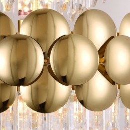 Suspension en cristal galvanisé doré, plafonnier décoratif de luxe 60 cm