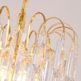 Suspension en cristal galvanisé doré, plafonnier décoratif de luxe 60 cm