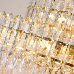 Suspension rectangulaire en cristal, luminaire décoratif de luxe, 100 cm
