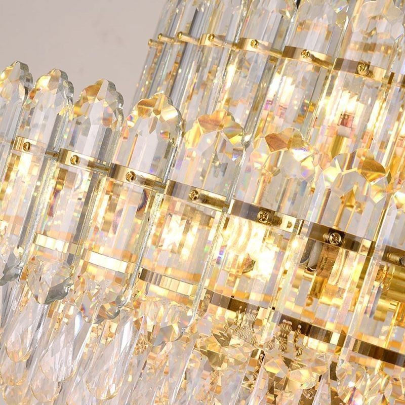 Suspension rectangulaire en cristal, luminaire décoratif de luxe, 100 cm