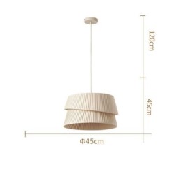 Suspension style crème français avec abat-jour en tissu double couche