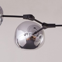 Plafonnier nordique moderne avec abat-jour en verre teinté galvanisé