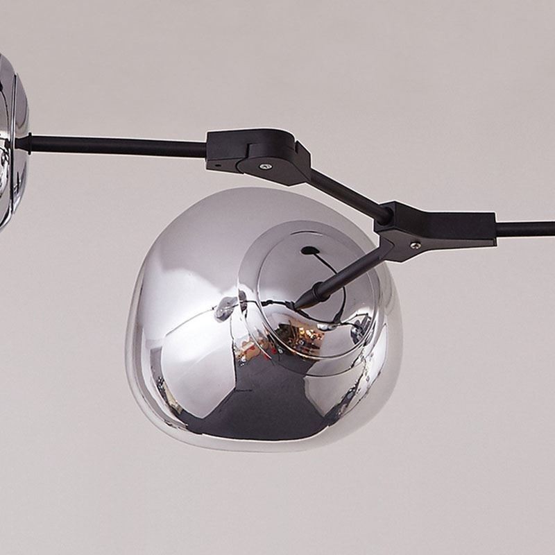 Plafonnier nordique moderne avec abat-jour en verre teinté galvanisé