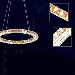 Suspension en cristal K9, luminaires modernes, anneau rond simple, 30 cm