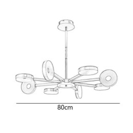 Suspension minimaliste à neuf têtes circulaires