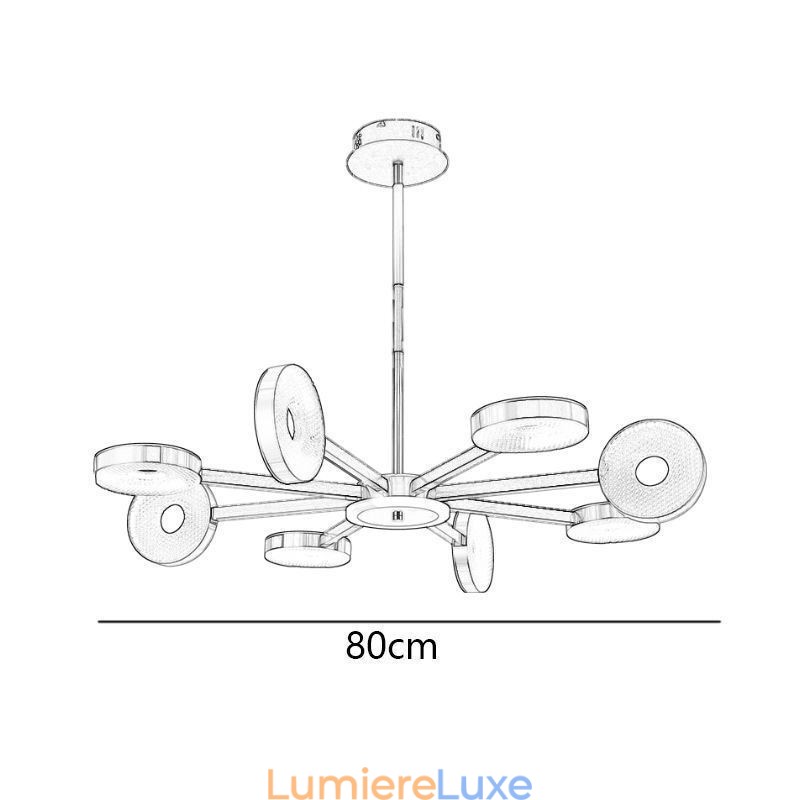Suspension minimaliste à neuf têtes circulaires
