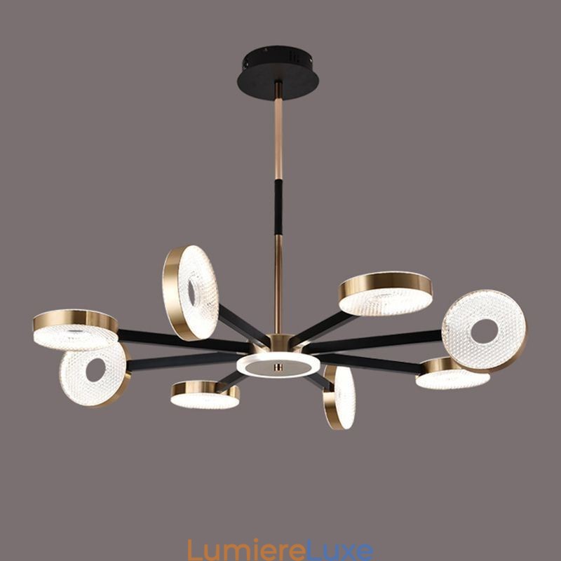 Suspension minimaliste à neuf têtes circulaires
