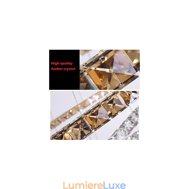 Suspension en cristal K9, luminaires modernes, anneau rond simple, 30 cm