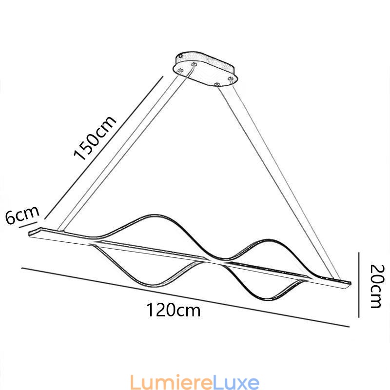 Plafonnier à suspension minimaliste Light Wave