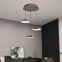 Suspension à trois têtes, lampe suspendue ronde