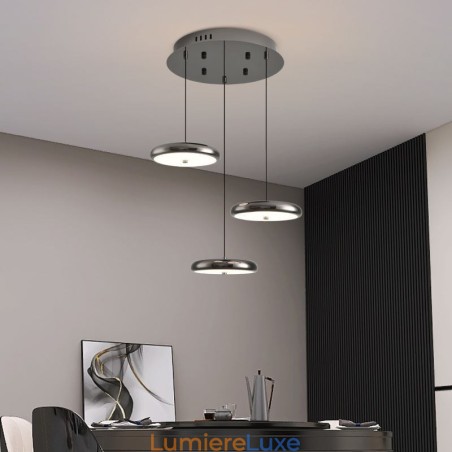 Suspension à trois têtes, lampe suspendue ronde Suspension à trois têtes, lampe suspendue ronde