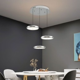 Suspension à trois têtes, lampe suspendue ronde