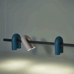 Plafonnier en fer forgé en forme de U avec abat-jour rotatif à 90°