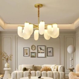 Lustre en U de style crème français
