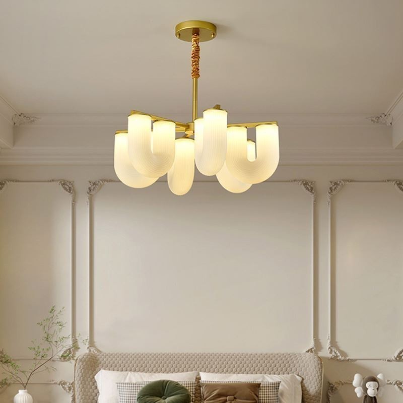 Lustre en U de style crème français