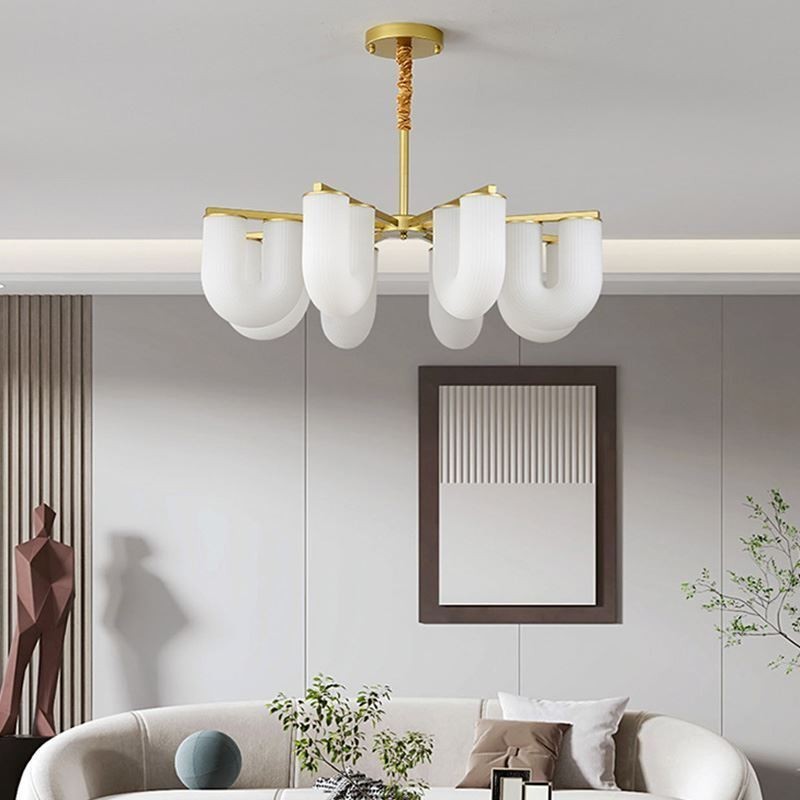 Lustre en U de style crème français