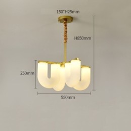 Lustre en U de style crème français