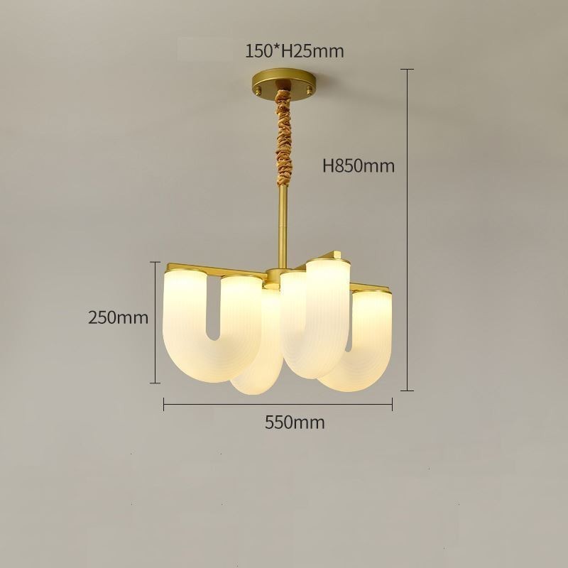 Lustre en U de style crème français