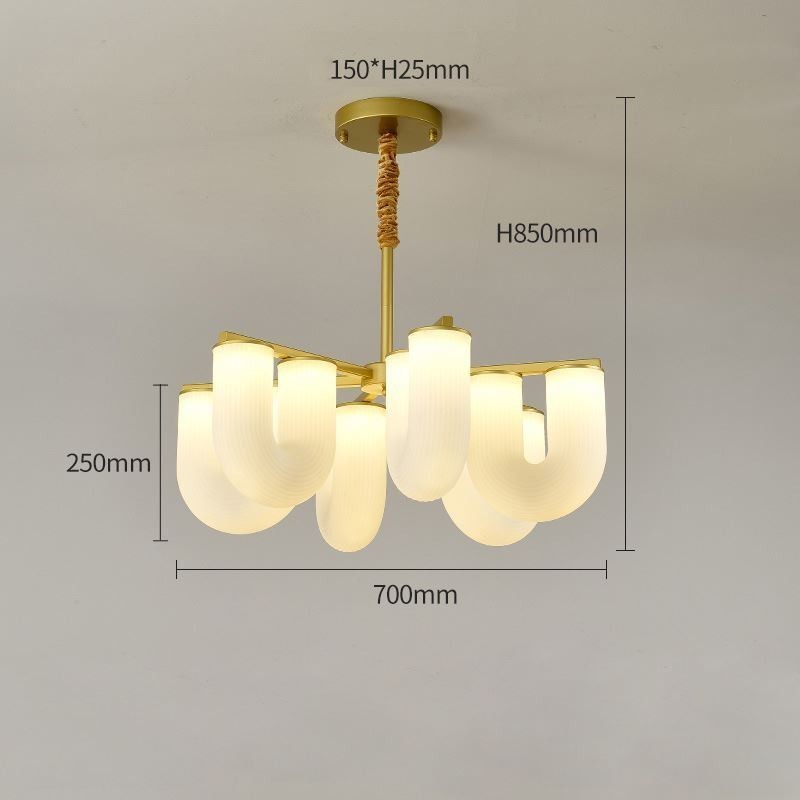 Lustre en U de style crème français