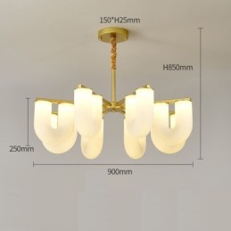 Lustre en U de style crème français