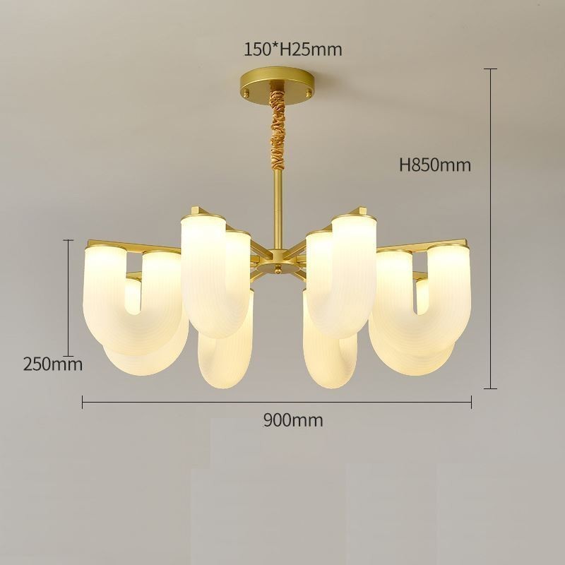 Lustre en U de style crème français