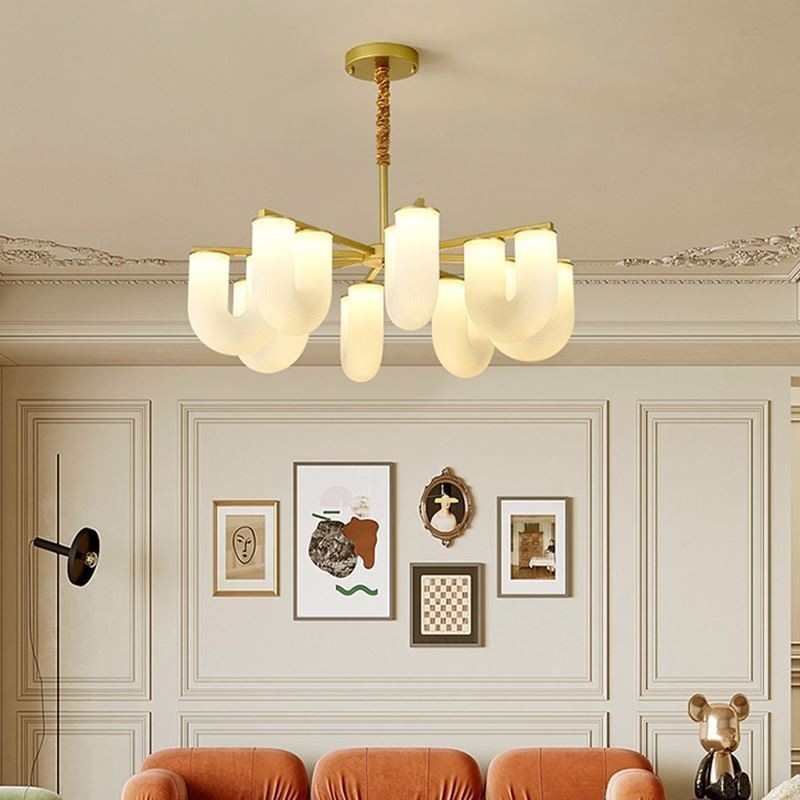 Lustre en U de style crème français