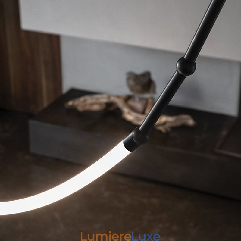 Suspension Creative Line Plafonnier en bambou Noir Or