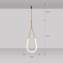 Suspension Creative Line Plafonnier en bambou Noir Or